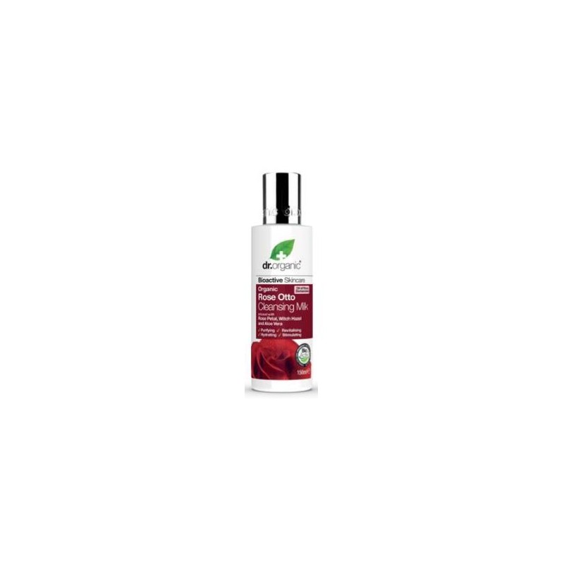DR. ORGANIC LECHE LIMPIADORA rosa de damasco 150ml. DR. ORGANIC LECHE LIMPIADORA rosa de damasco 150ml.