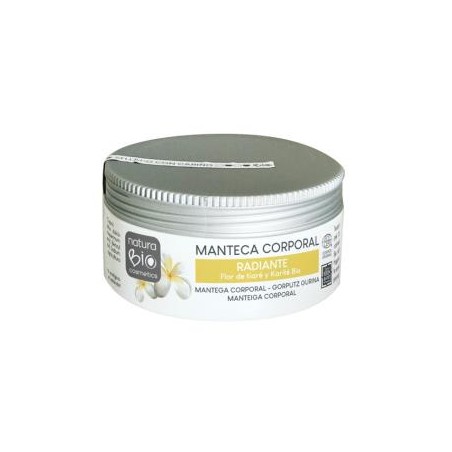 NATURABIO COSMETICS MANTECA CORPORAL RADIANTE tiare-karite 200ml. BIO