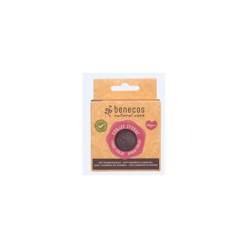 BENECOS ESPONJA KONJAC bambu negro purificante-piel grasa
