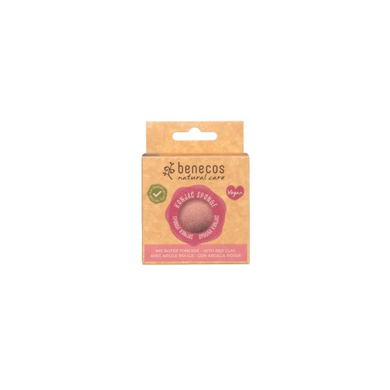 BENECOS ESPONJA KONJAC arcilla roja pieles delicadas VEGAN BENECOS ESPONJA KONJAC arcilla roja pieles delicadas VEGAN