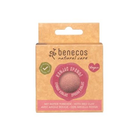 BENECOS ESPONJA KONJAC arcilla roja pieles delicadas VEGAN