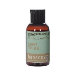 BENECOS GEL DE BAÑO 2en 1 menta mini viaje 50ml. BIO VEGAN