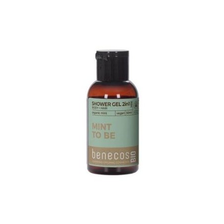 BENECOS GEL DE BAÑO 2en 1 menta mini viaje 50ml. BIO VEGAN