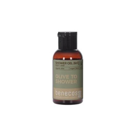 BENECOS GEL DE BAÑO 2en 1 oliva mini viaje 50ml BIO VEGANO