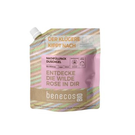 BENECOS GEL DE BAÑO rosa m.recarga 500ml. BIO VEGANO