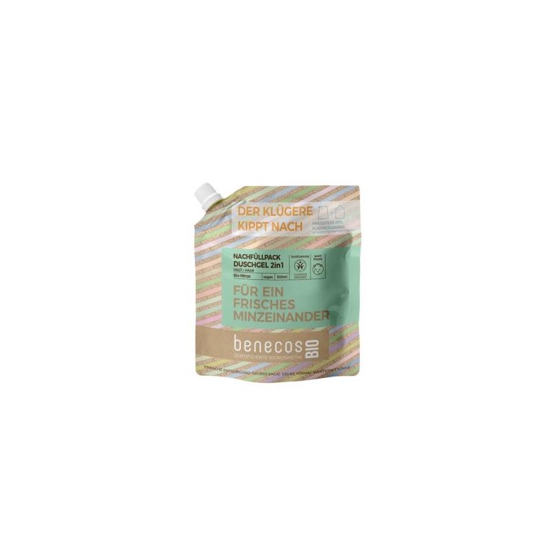 BENECOS GEL DE BAÑO 2en 1 menta recarga 500ml. BIO VEGANO BENECOS GEL DE BAÑO 2en 1 menta recarga 500ml. BIO VEGANO