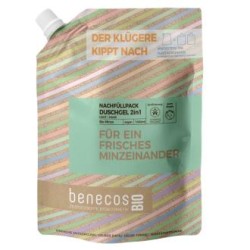 BENECOS GEL DE BAÑO 2en 1 menta recarga 1lt. BIO VEGANO