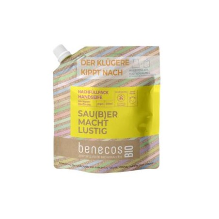 BENECOS JABON DE MANOS jengibre y limon recarga 500ml. BIO