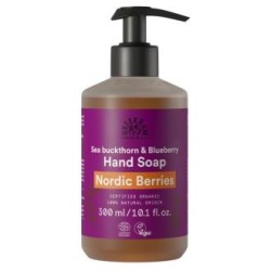 URTEKRAM JABON DE MANOS FRUTOS ROJOS con dispensador 300ml.