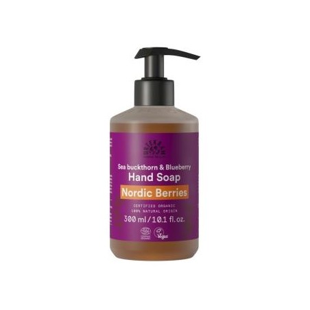 URTEKRAM JABON DE MANOS FRUTOS ROJOS con dispensador 300ml.