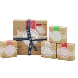 JABON PASTILLA 4uds leche burra+melocoton+granada