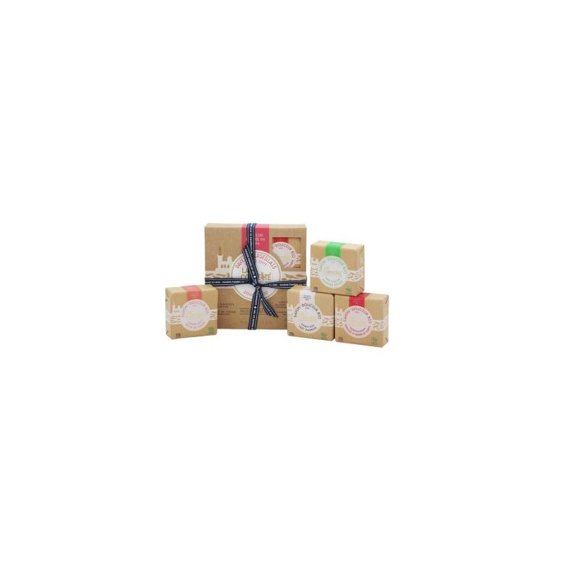 JABON PASTILLA 4uds leche burra+melocoton+granada