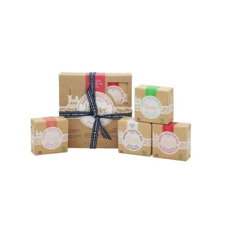 JABON PASTILLA 4uds leche burra+melocoton+granada