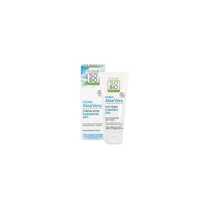 SO´BIO ETIC CREMA LIGERA 24H acido hialuronico-aloe 50ml. BIO