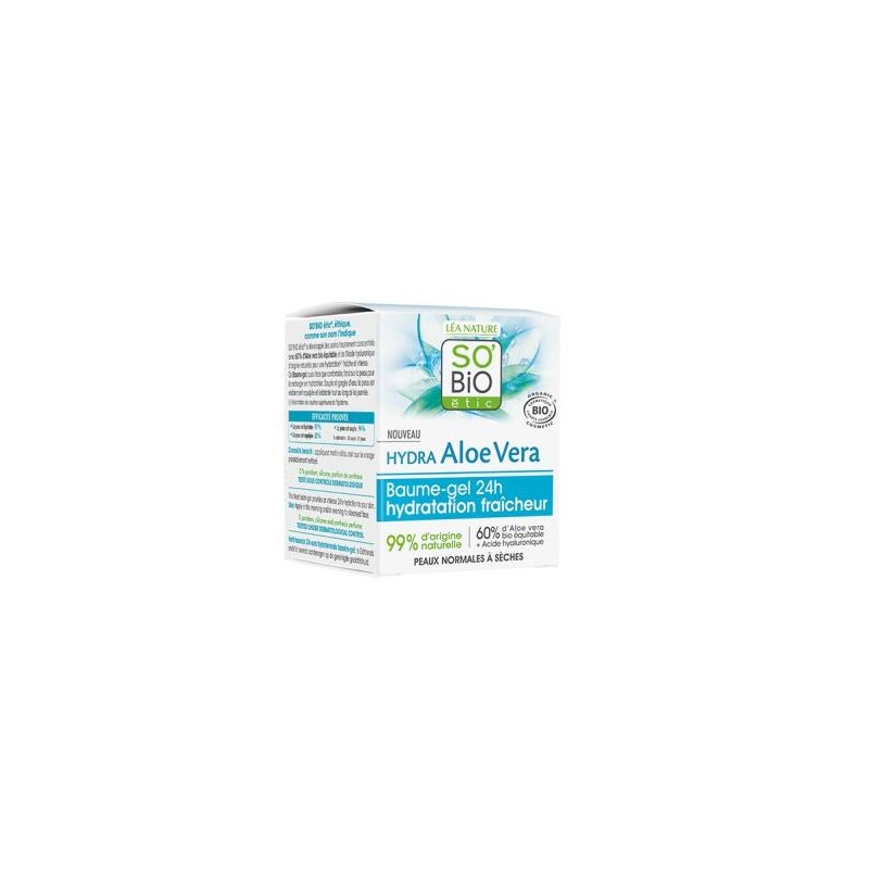 SO´BIO ETIC BALSAMO GEL RESFRESCANTE facial aloe 24h 50ml. BIO