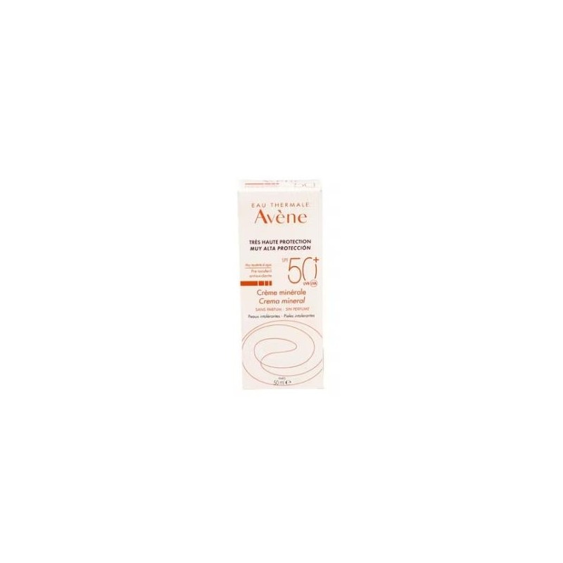 AVENE CREMA SOLAR MINERAL SPF 50+ sin perfume 50ml. AVENE CREMA SOLAR MINERAL SPF 50+ sin perfume 50ml.