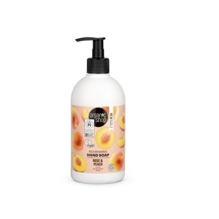 ORGANIC SHOP JABON DE MANOS NUTRITIVO rosa melocoton 500ml.
