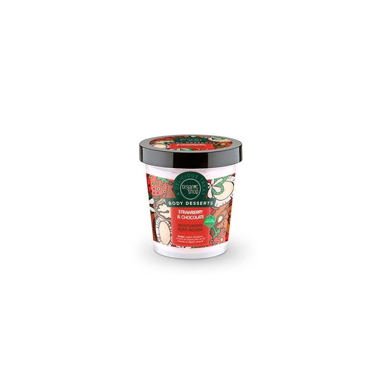 ORGANIC SHOP MOUSSE CORPORAL HIDRATANTE fresa y chocolate 450ml ORGANIC SHOP MOUSSE CORPORAL HIDRATANTE fresa y chocolate 450ml