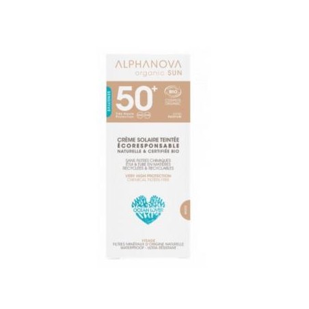 ALPHANOVA SOLAR FACIAL SPF50+ color hipoalergenico 50gr. BIO