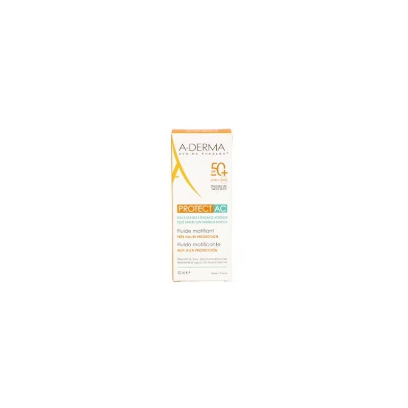 A-DERMA PROTECT-AC fluido matificante FPS 50+ 40ml. A-DERMA PROTECT-AC fluido matificante FPS 50+ 40ml.