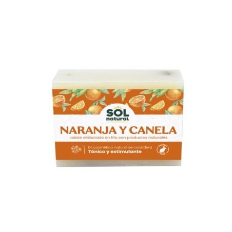 SOLNATURAL JABON EN PASTILLA  de canela y naranja 100gr.