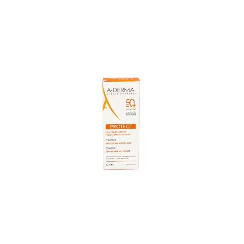 A-DERMA PROTEC crema sin perfume SPF50+ 40ml. A-DERMA PROTEC crema sin perfume SPF50+ 40ml.