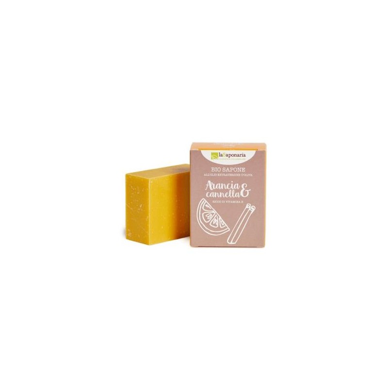 LA SAPONARIA JABON EN PASTILLA naranja y canela 100gr.