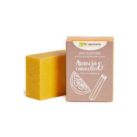 LA SAPONARIA JABON EN PASTILLA naranja y canela 100gr.