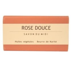 SAVON DU MIDI JABON EN PASTILLA de rosa dul 100gr. BIO