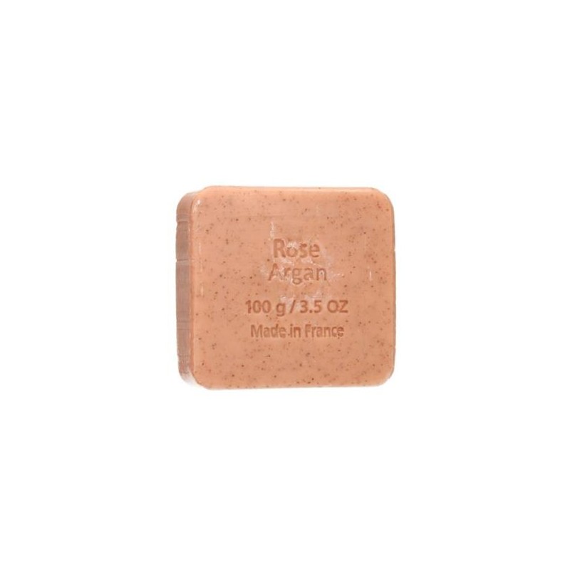 SAVON DU MIDI JABON EXFOLIANTE argan-rosa pastilla 100gr. BIO