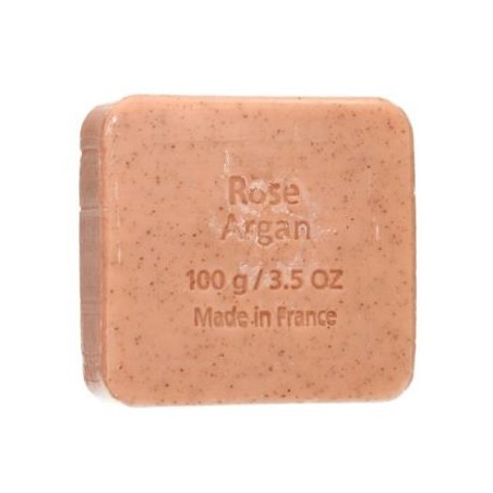 SAVON DU MIDI JABON EXFOLIANTE argan-rosa pastilla 100gr. BIO