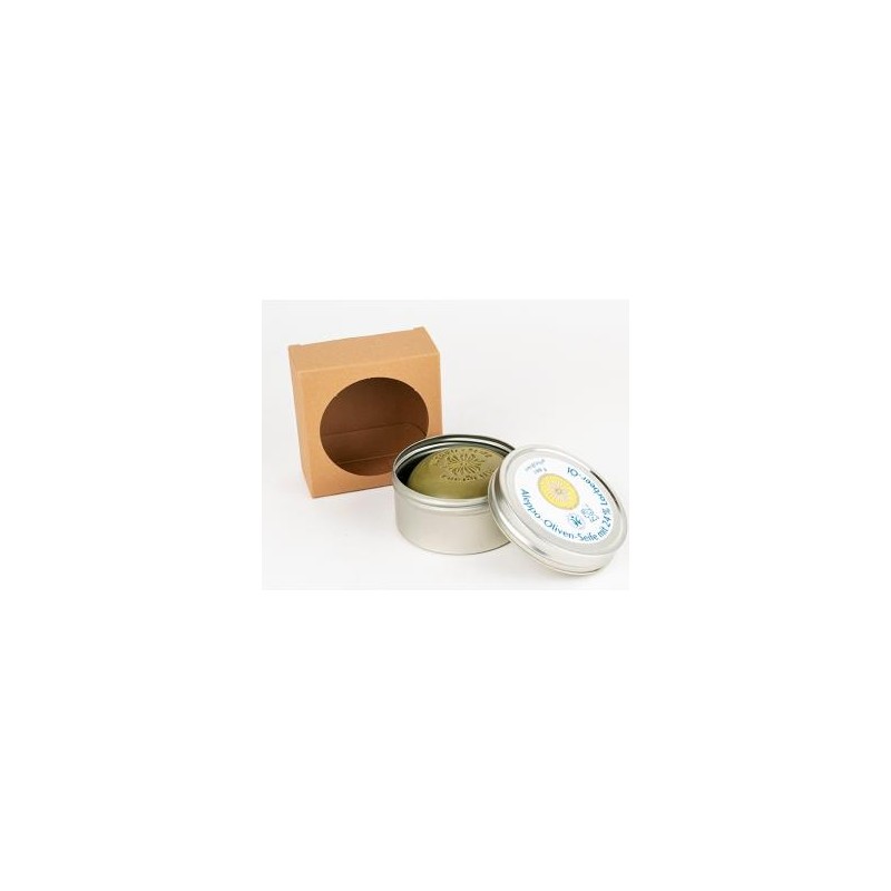 SAVON DU MIDI JABON EN PASTILLA alepo 24%+laurel+caja metalica SAVON DU MIDI JABON EN PASTILLA alepo 24%+laurel+caja metalica
