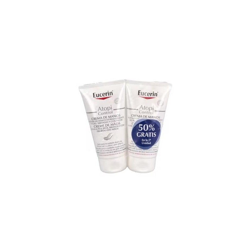 EUCERIN ATOPI CONTROL DUPLO crema de manos 75ml (2ªUd 50%) EUCERIN ATOPI CONTROL DUPLO crema de manos 75ml (2ªUd 50%)