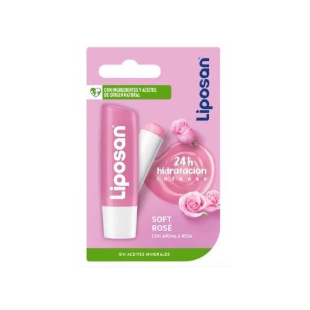 LIPOSAN LIPOSAN SOFT ROSE protector labial 24H rosa 4,8gr.