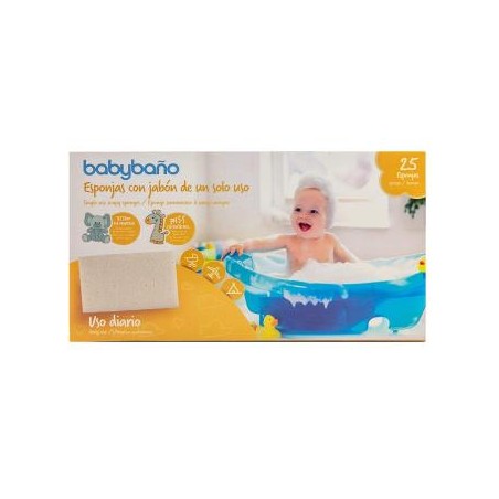 BABYBAÑO ESPONJA C/ JABON un solo uso 25un