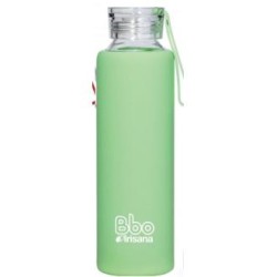 IRISANA BOTELLA VIDRIO BBO VERDE con silicona 550ml.
