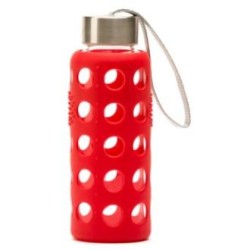 IRISANA BOTELLA BOROSILICATO con silicona rojo 300ml. BBO6