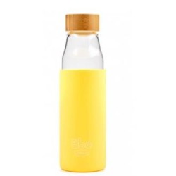 IRISANA BOTELLA BOROSILICATO tapon  bambu amarillo 500ml
