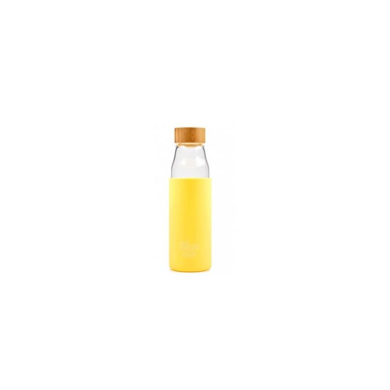 IRISANA BOTELLA BOROSILICATO tapon  bambu amarillo 500ml