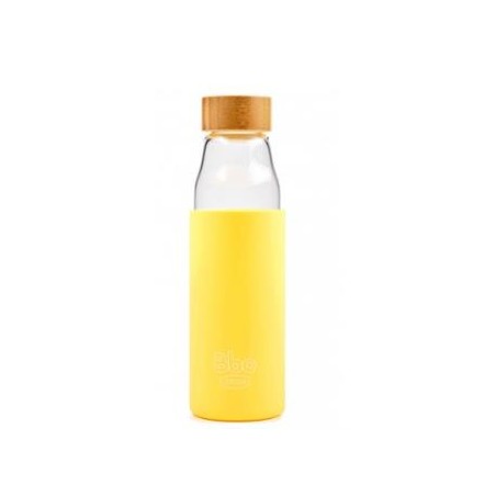 IRISANA BOTELLA BOROSILICATO tapon  bambu amarillo 500ml
