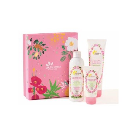 FLEURANCE NATURE COFRE ROSA leche corp+agua micelar+crema hidratan