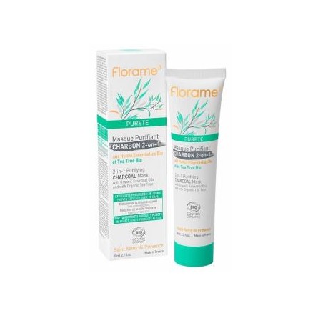 FLORAME PURETE MASCARA PURIFICANTE al carbon 2en1 65ml.