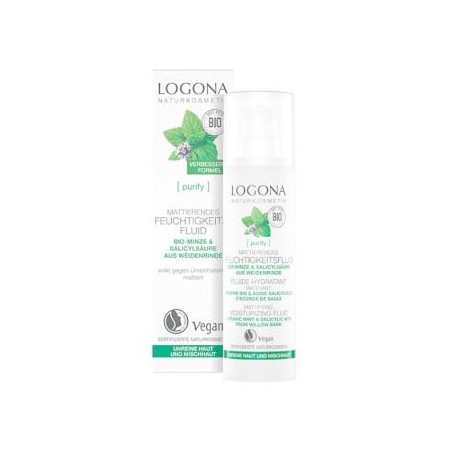 LOGONA FLUIDO HIDRATANTE MATIFICANTE menta 30ml.