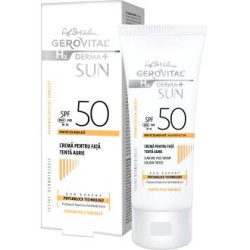 GEROVITAL H3 (Dra. Ana Aslan) GEROVITAL CREMA SOLAR SPF50 tono dorado 50ml.