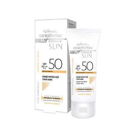 GEROVITAL H3 (Dra. Ana Aslan) GEROVITAL CREMA SOLAR SPF50 tono dorado 50ml.