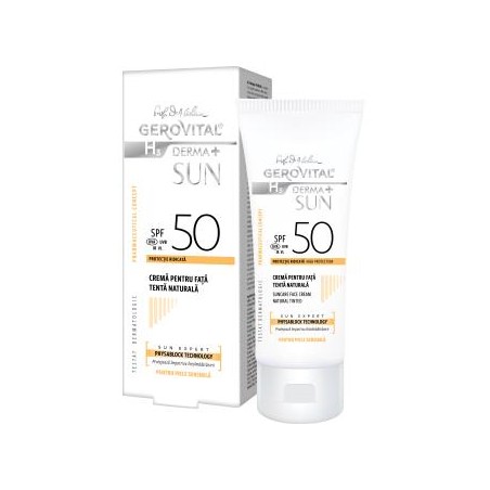 GEROVITAL H3 (Dra. Ana Aslan) GEROVITAL CREMA SOLAR SPF50 tono natural 50ml.