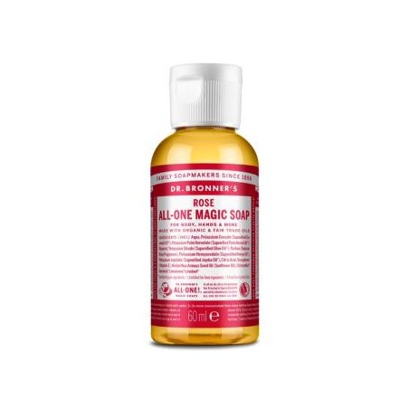 DR. BRONNER´S JABON LIQUIDO rosas 60ml.