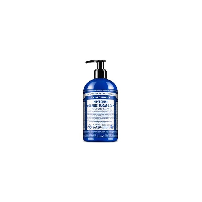 DR. BRONNER´S JABON DE AZUCAR menta 355ml. DR. BRONNER´S JABON DE AZUCAR menta 355ml.