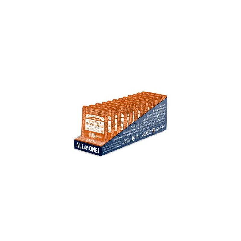 DR. BRONNER´S LAPIZ LABIAL naranja-jengibre PACK 12ud. x 4gr. DR. BRONNER´S LAPIZ LABIAL naranja-jengibre PACK 12ud. x 4gr.